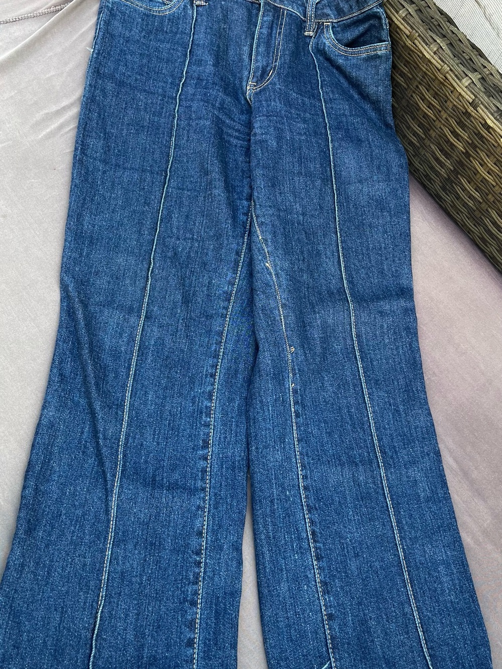 Women’s High-Rise Seamed Wide-Leg Jeans - Blue
